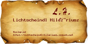 Lichtscheindl Hiláriusz névjegykártya